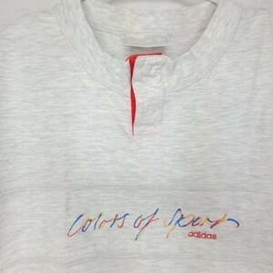 Vintage 90s Adidas Shirt Men's Sz Large Stitched Graphics Colors Of Sport